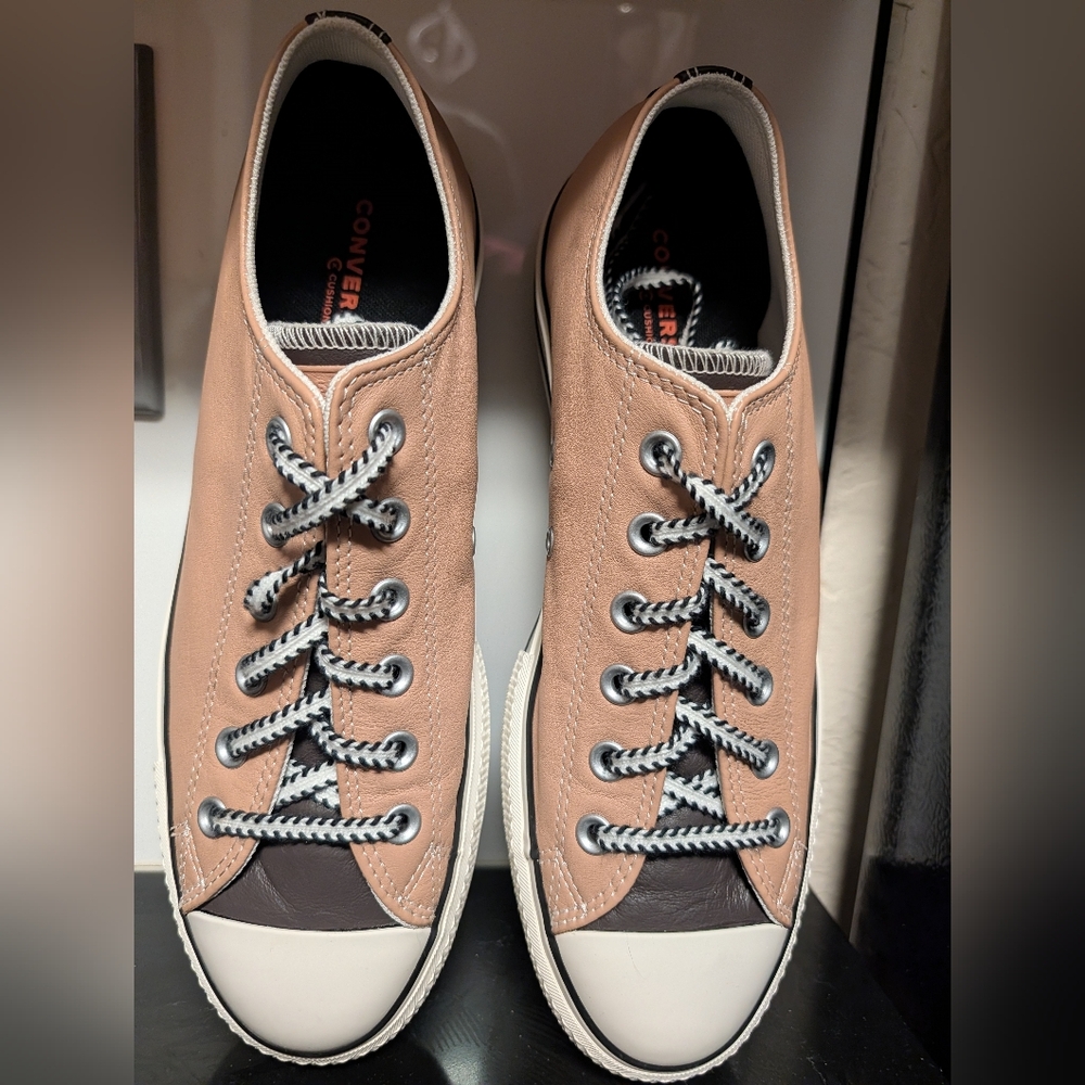 Converse Women's Pink Tan and White Low-Top Sneakers